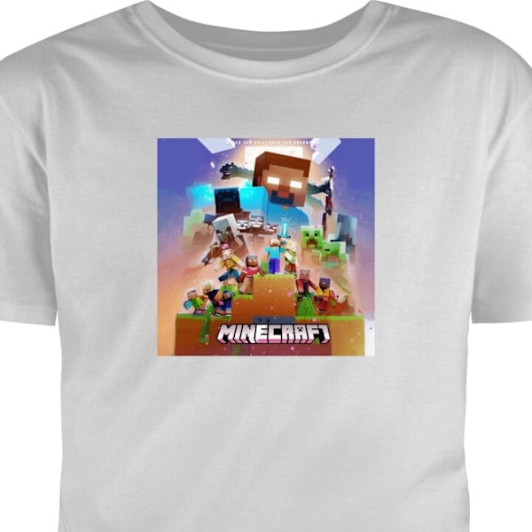 Barn-T-shirt | Bekväm T-shirt för Barn Minecraft grå 9-11 År