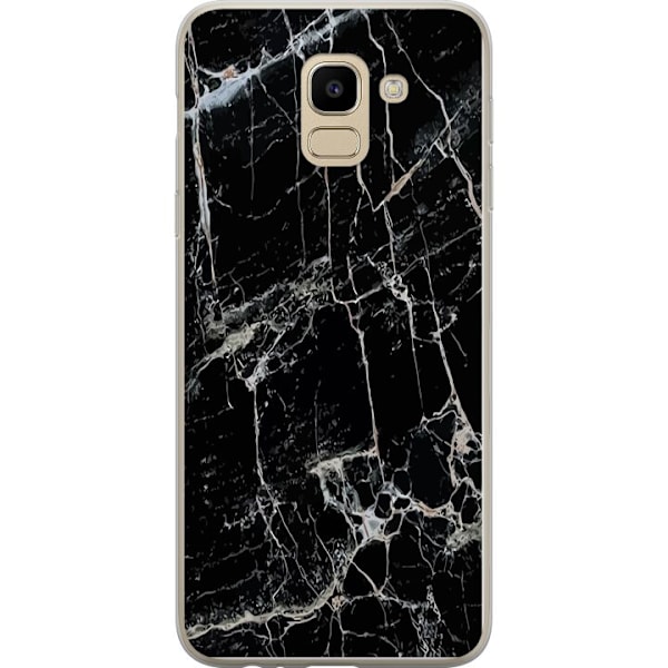 Samsung Galaxy J6 Läpinäkyvä kuori Musta Marmori