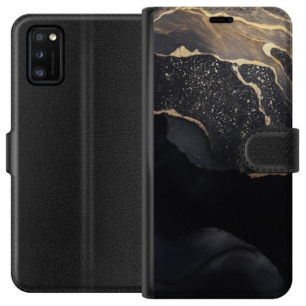 Samsung Galaxy A41 Lommeboketui Svart gull abstrakt