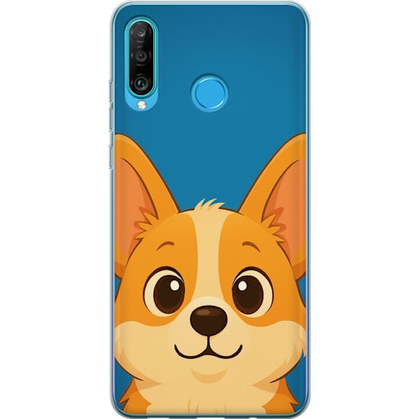 Huawei P30 lite Genomskinligt Skal Hello Corgi
