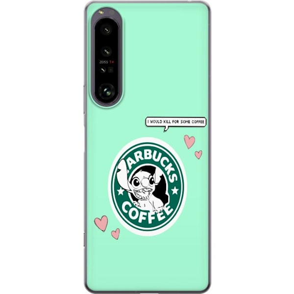 Sony Xperia 1 IV Genomskinligt Skal Stitch Kaffe