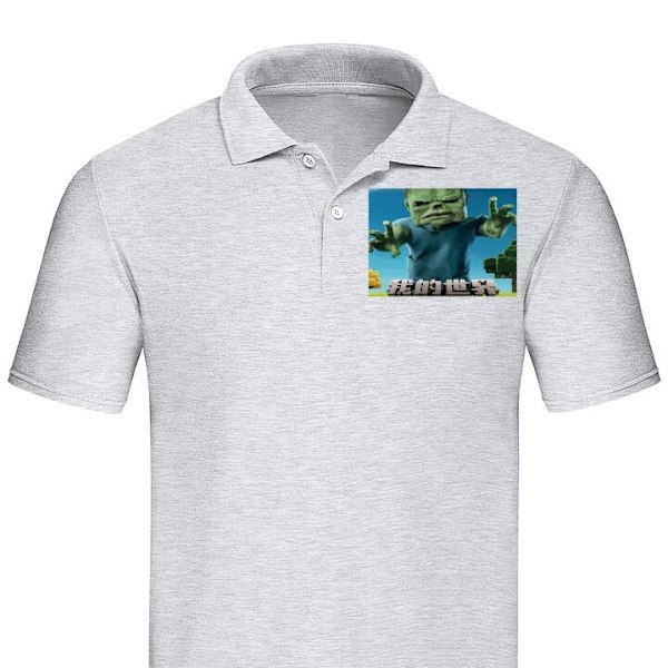 Poloshirt til Voksen | Elegant Poloshirt A Minecraft Movie Grå X-Large