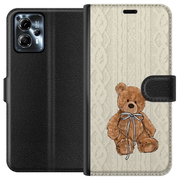 Motorola Moto G13 Tegnebogsetui Lille Teddy – klassisk teddy i enkel design