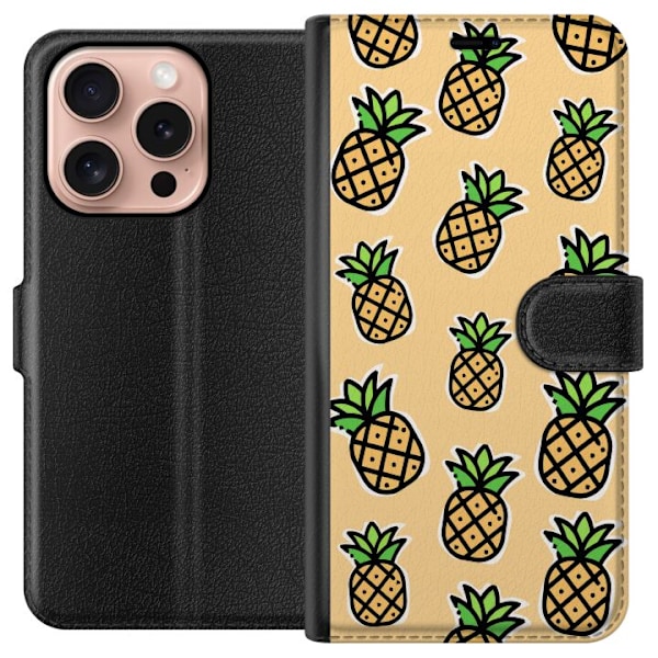 Apple iPhone 16 Pro Tegnebogsetui Ananas Mønster