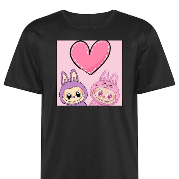 Treeni T-paita | Urheilu T-paita Aikuisille Labubu Pinkki Hirv musta XX-Large