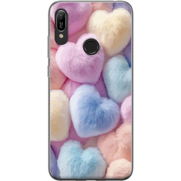 Huawei Y6 (2019) Genomskinligt Skal Hjärtan Kärlek Grafisk Design Romantiskt Motiv Populärt Symbol Grafiskt Mönster Dekoration