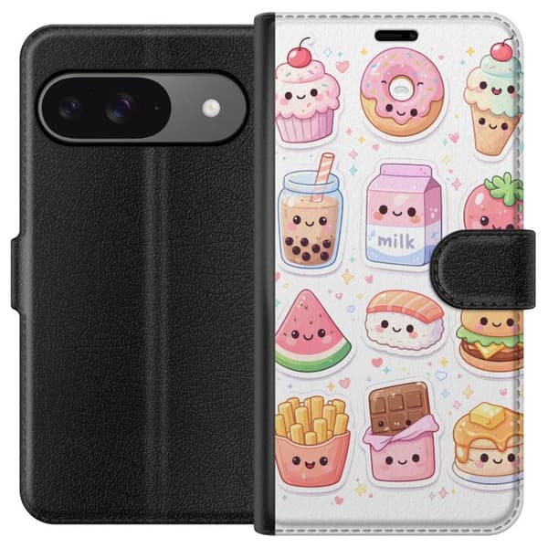 Kompatibel Tegnebogsetui til Google Pixel 9 pixelmonster grön