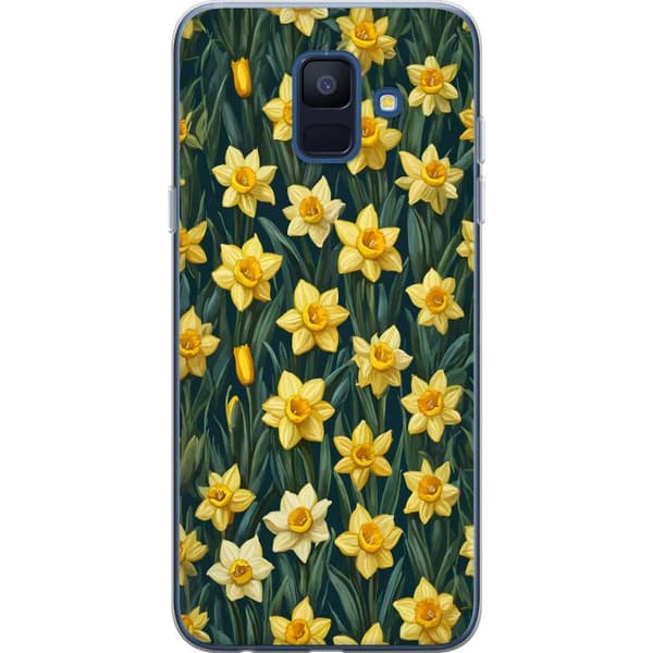 Kompatibelt Mobildeksel til Samsung Galaxy A6 (2018) Gula påskliljor gul