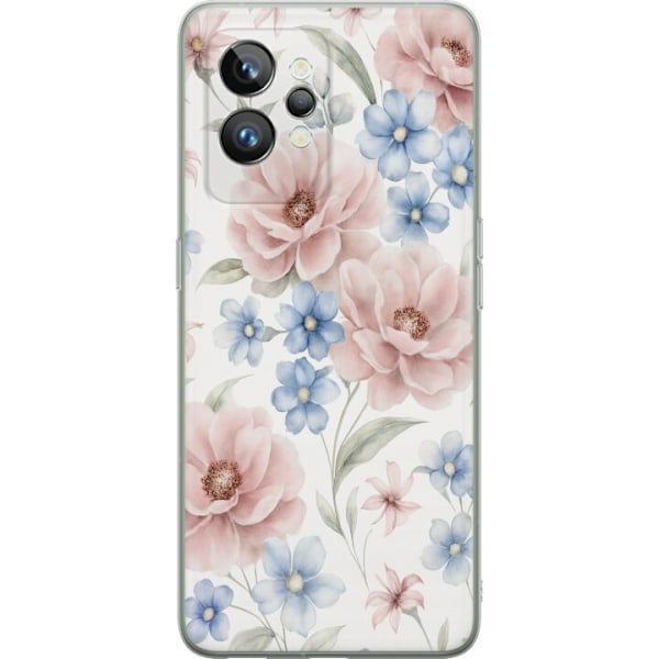 Realme GT2 Pro Gjennomsiktig deksel Romantiske blomster