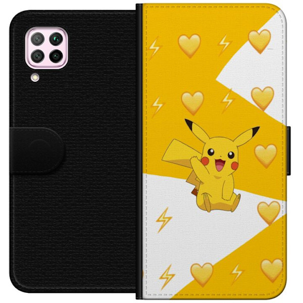 Huawei P40 lite Plånboksfodral Pikachu Pokémon Gaming Figur Spelmotiv Populär Ikon Tecknad Serie Pokémon GO Barnklassiker