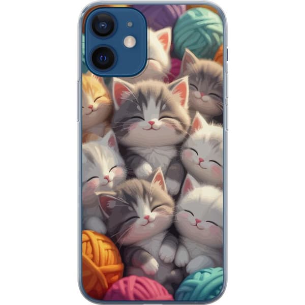 Kompatibelt Mobilskal till Apple iPhone 12 mini Sovande kattungar beige