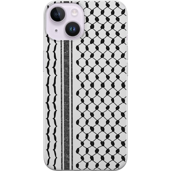 Apple iPhone 14 Läpinäkyvä kuori Palestiinalainen kuvio - perinteiseen tyyliin inspiroima keffiyeh-kangas