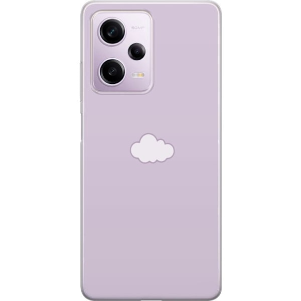Xiaomi Redmi Note 12 Pro Genomskinligt Skal Lila Moln – minimalistiskt moln på lila bakgrund
