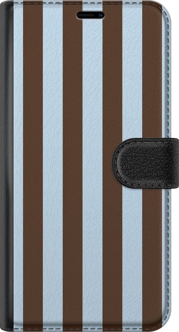 Kompatibelt Lommeboketui til OnePlus 10 Pro Blåbrune striper brun