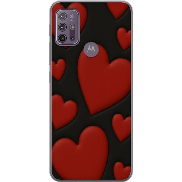 Motorola Moto G10 Genomskinligt Skal Red Velvet Hearts
