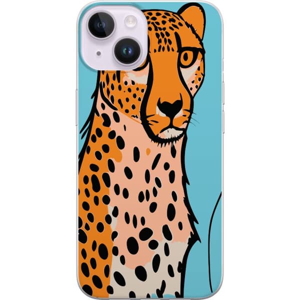 Kompatibelt Mobildeksel til Apple iPhone 14 Overrasket Leopard