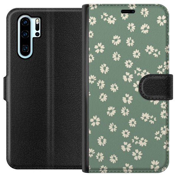 Huawei P30 Pro Tegnebogsetui Blomsterdrøm - Farverigt Blomstermønster