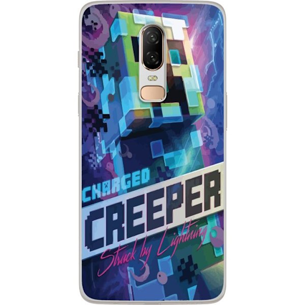 OnePlus 6 Läpinäkyvä kuori Minecraft Creeper