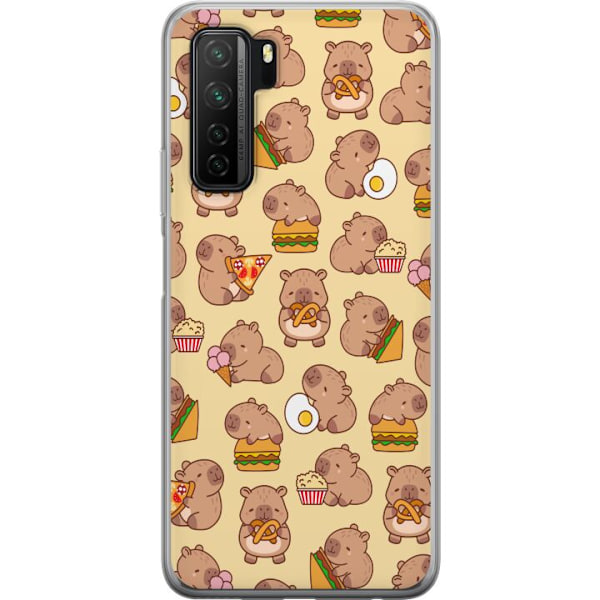 Huawei P40 lite 5G Läpinäkyvä kuori Kawaii capybara puhelinkotelo useilla söpöillä hahmoilla