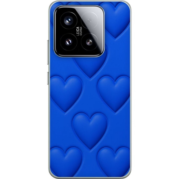 Xiaomi 15 Gennemsigtig cover Blå Hjerter