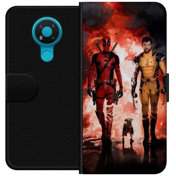 Nokia 3.4 Tegnebogsetui Wolverine Deadpool