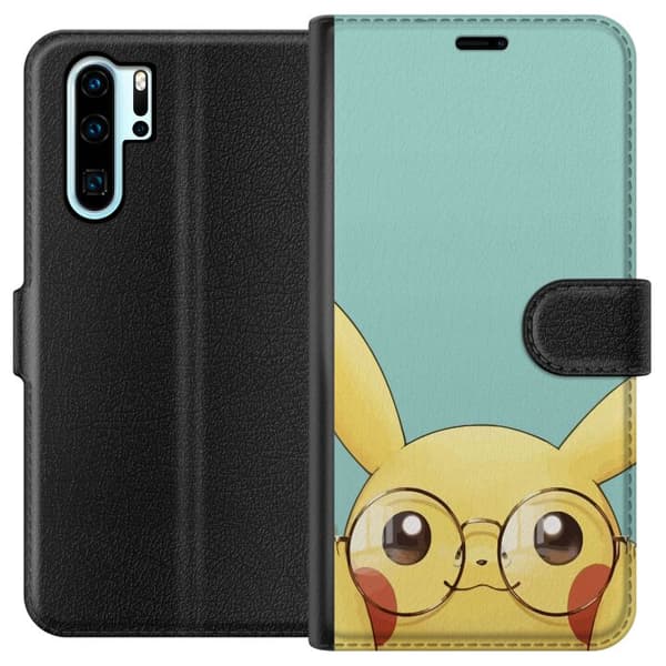 Kompatibelt Lommeboketui til Huawei P30 Pro Pikachu briller
