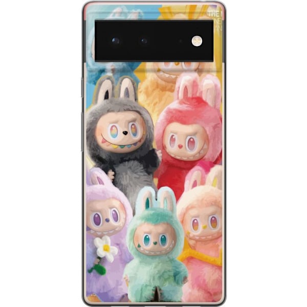 Google Pixel 6 Genomskinligt Skal Labubu Sketch Style – Hand
