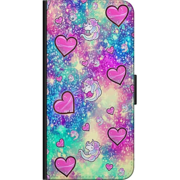 Kompatibelt Lommeboketui til OnePlus 9 Pro Unicorn og hjerter