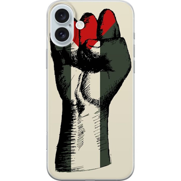 Apple iPhone 16 Plus Läpinäkyvä kuori Käsi sidottu Palestinan väreihin - voimakas symboli vapausliikkeelle