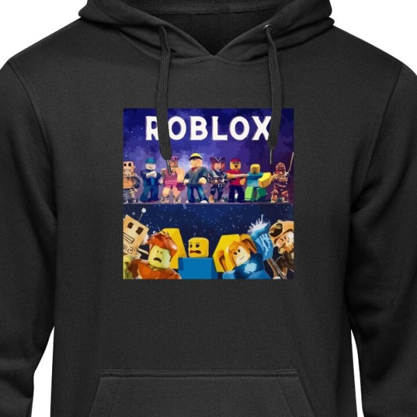 Børne-Hoodie | Blød Hættetrøje til Børn Roblox sort 12-13 År