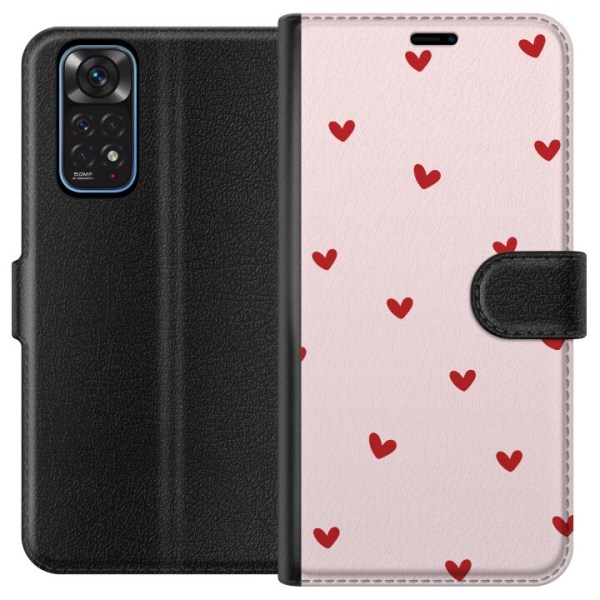 Xiaomi Redmi Note 11 Plånboksfodral Hjärtan