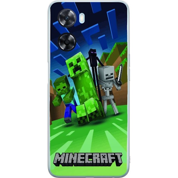 OnePlus Nord N20 SE Läpinäkyvä kuori Minecraft Creeper mobilskal i klassisk grön pixelstil