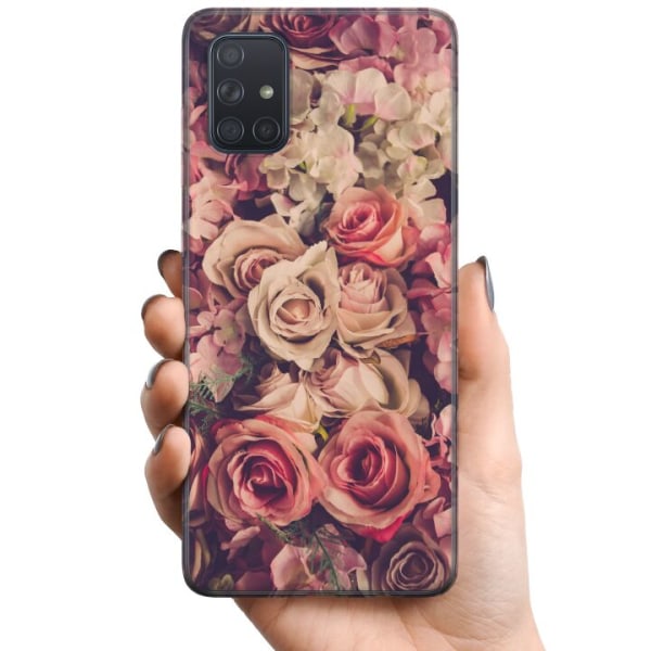 Samsung Galaxy A71 TPU Mobilcover Blomster