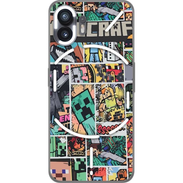 Nothing Phone (2) Läpinäkyvä kuori Minecraft Taide