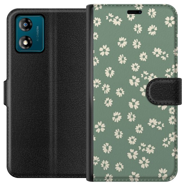 Motorola Moto E13 Tegnebogsetui Blomsterdrøm - Farverigt Blomstermønster