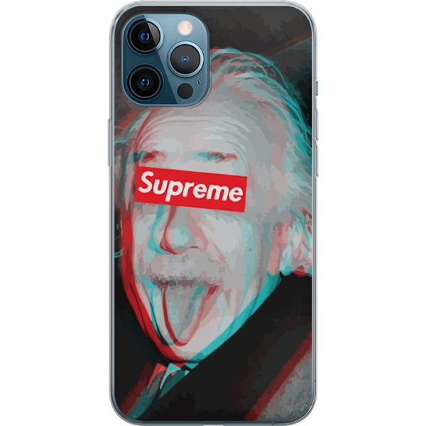 Apple iPhone 12 Pro Max Läpinäkyvä kuori Supreme Albert Einstein 3D Motiivi Katumuoti Suunnittelu Suosittu Tiede Ikoni Kaupunkitaide