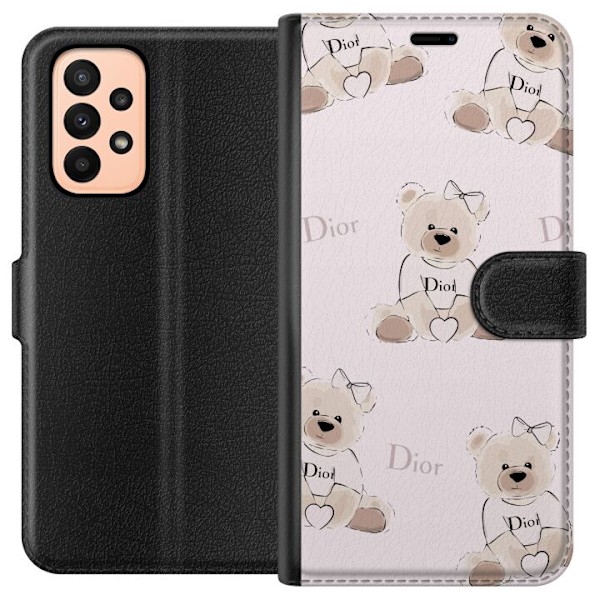 Samsung Galaxy A23 Tegnebogsetui Teddy Dior Vibes - luksuriøs bamse i modetil