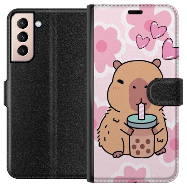 Samsung Galaxy S21 Lompakkokotelo Kawaii Capybara Sydän Anime