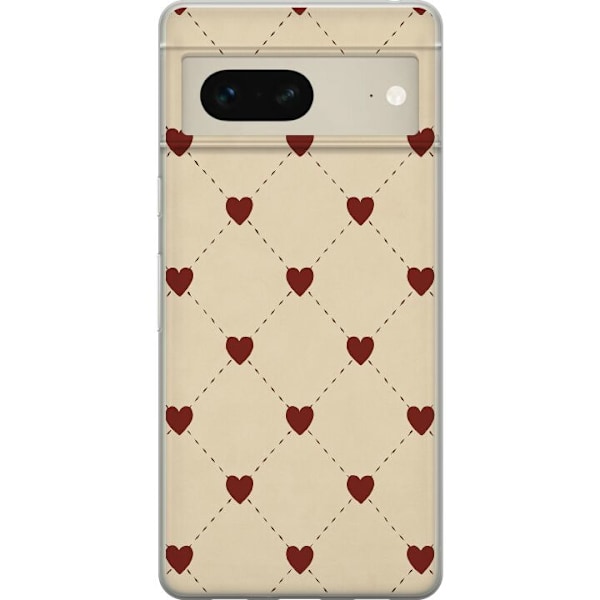 Google Pixel 7 Läpinäkyvä kuori Sydänverkko