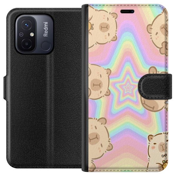 Xiaomi Redmi 12C Plånboksfodral Kawaii Capybara Galaxy Söt Anime Djur Rymdmotiv Kawaii Trend Present TikTok Design