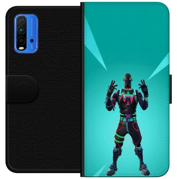 Xiaomi Redmi Note 9 4G Tegnebogsetui sort ridder fortnite