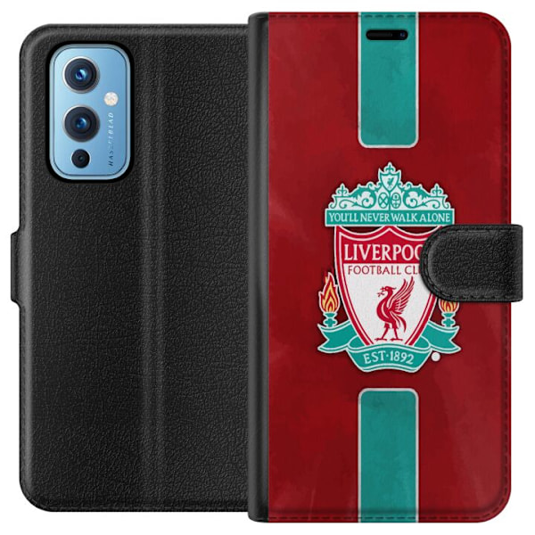 OnePlus 9 Plånboksfodral Liverpool FC – Klassisk Fotbollsstolthet i Rött