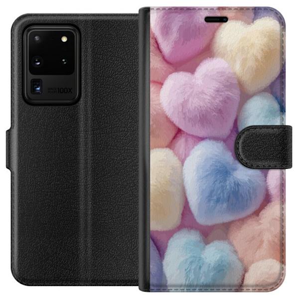 Samsung Galaxy S20 Ultra Plånboksfodral Hjärtan Kärlek Grafisk Design Romantiskt Motiv Populärt Symbol Grafiskt Mönster Dekoration