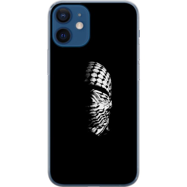 Apple iPhone 12 mini Läpinäkyvä kuori Keffiyeh-kuviointi - klassinen palestiinalainen mustavalkoinen shaali, jolla on kulttuurinen merkitys