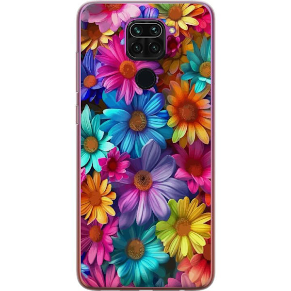 Xiaomi Redmi Note 9 Genomskinligt Skal Gerbera Blommor Färgglad Dekor Blommotiv Populärt Heminredning Färg Rik Väggkonst Design