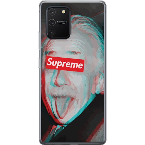 Samsung Galaxy S10 Lite Genomskinligt Skal Supreme Albert Einstein 3D Motiv Streetwear Design Populär Vetenskap Ikoniskt Grafiskt Urban Art