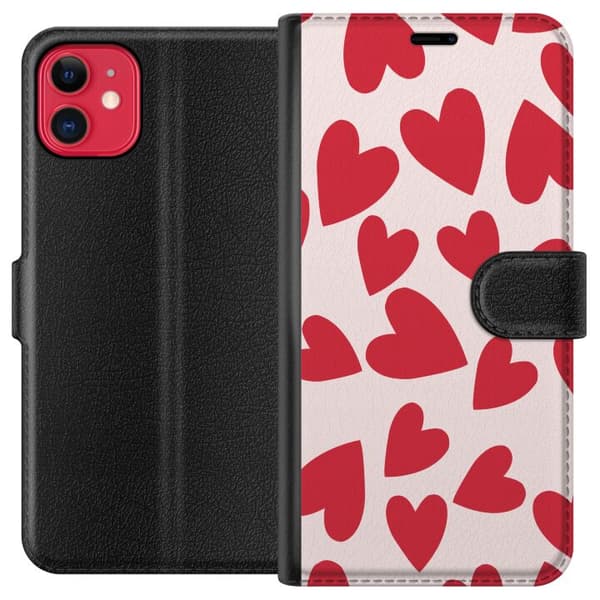 Kompatibel Tegnebogsetui til Apple iPhone 11 Hjerter
