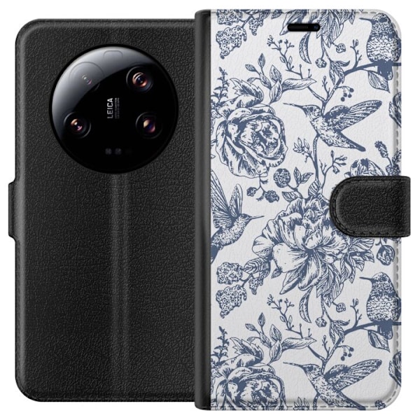 Xiaomi 13 Ultra Lompakkokotelo Kukat & Linnut - Romanttinen Vi