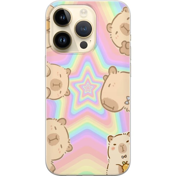 Apple iPhone 14 Pro Gennemsigtig cover Kawaii Capybara Galaxy