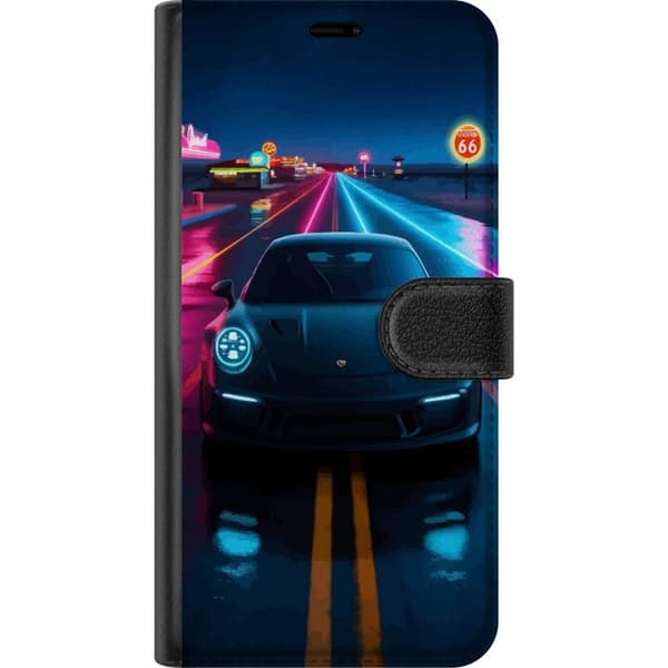 Kompatibelt Plånboksfodral till Samsung Galaxy S23 Sportbil Neon Bil Racing Drift